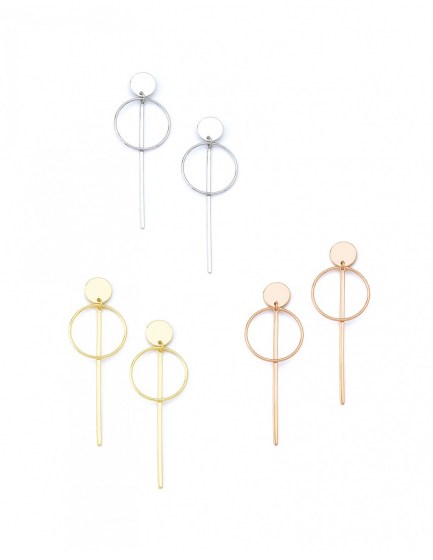 ασημένια-σκουλαρίκια-κύκλος-με-στρογγυλό-δίσκο